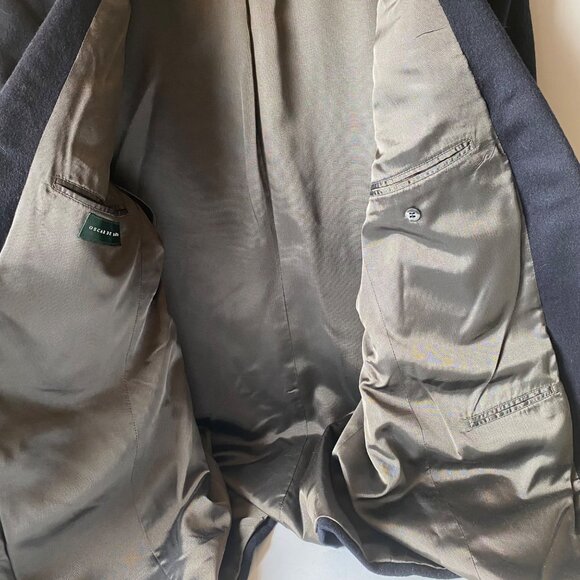 Oscar De La Renta Mens Navy Cashmere Blend Blazer Jacket 2 Buttons Size 42L - Picture 5 of 7